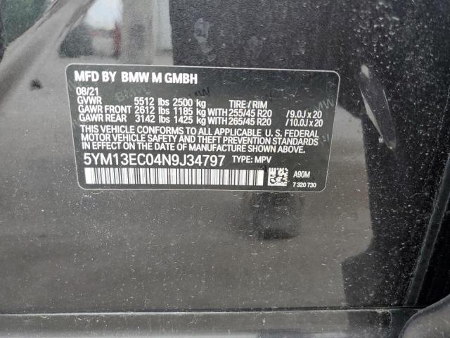 5YM13EC04N9J34797 - 2022 BMW X3 M GRAY photo 13