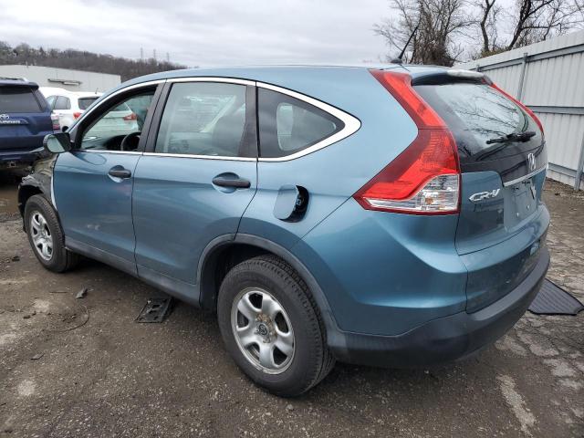 5J6RM4H3XDL034107 - 2013 HONDA CR-V LX BLUE photo 2