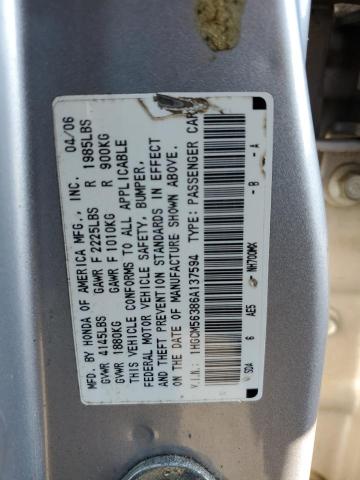 1HGCM56386A137594 - 2006 HONDA ACCORD SE SILVER photo 13