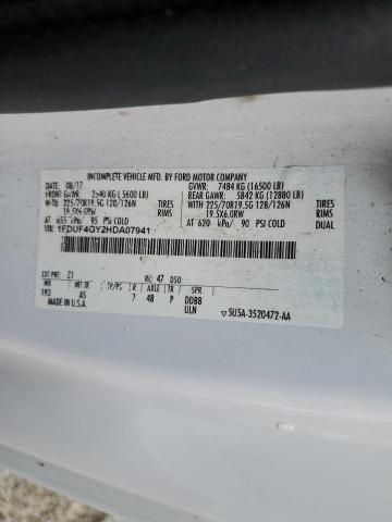 1FDUF4GY2HDA07941 - 2017 FORD F450 SUPER DUTY WHITE photo 12