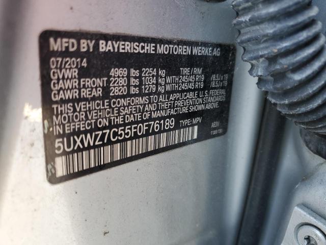 5UXWZ7C55F0F76189 - 2015 BMW X3 SDRIVE28I SILVER photo 13