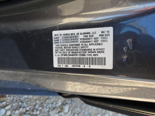 5FNRL5H46FB113366 - 2015 HONDA ODYSSEY EX GRAY photo 13