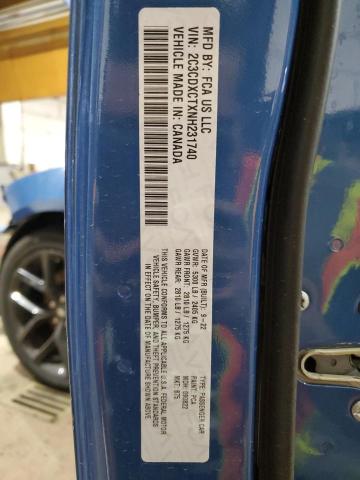 2C3CDXCTXNH231740 - 2022 DODGE CHARGER R/T BLUE photo 13