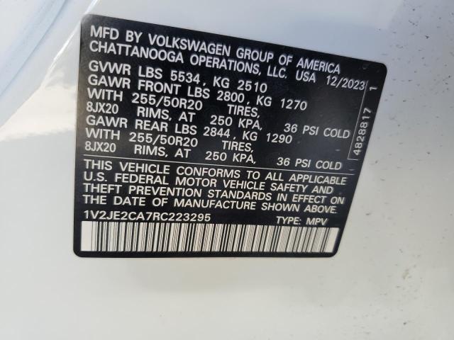 1V2JE2CA7RC223295 - 2024 VOLKSWAGEN ATLAS CROS SE WHITE photo 14
