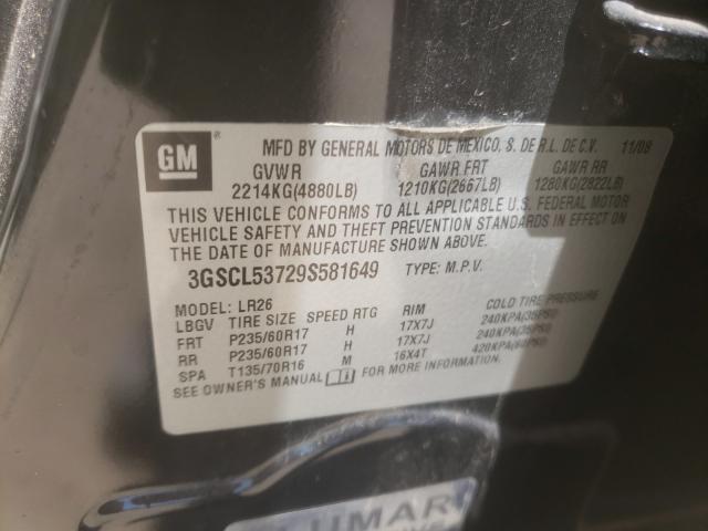 3GSCL53729S581649 - 2009 SATURN VUE XR BLACK photo 10