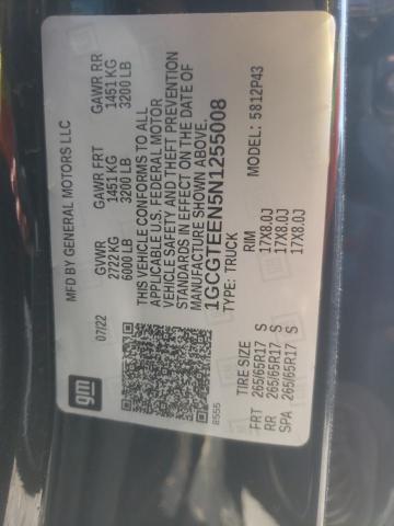 1GCGTEEN5N1255008 - 2022 CHEVROLET COLORADO ZR2 BLACK photo 12