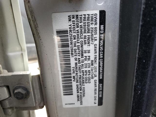 YV4CZ592961288461 - 2006 VOLVO XC90 SILVER photo 13