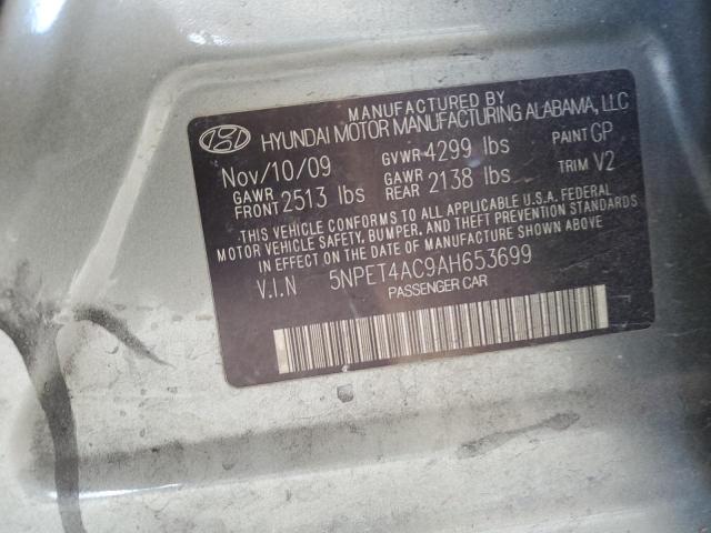 5NPET4AC9AH653699 - 2010 HYUNDAI SONATA GLS GRAY photo 12