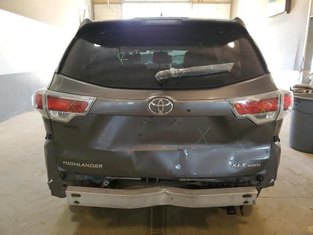 5TDJKRFH0ES054418 - 2014 TOYOTA HIGHLANDER XLE GRAY photo 6