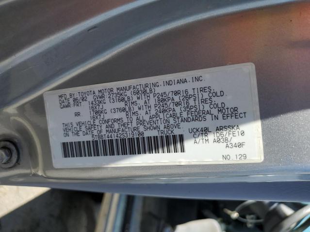 5TBBT44142S319100 - 2002 TOYOTA TUNDRA ACCESS CAB GRAY photo 12