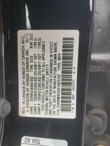 2HKRM4H52EH605702 - 2014 HONDA CR-V EX BLACK photo 13