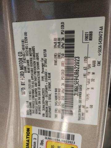 3LN6L5E94JR622023 - 2018 LINCOLN MKZ RESERVE ვერცხლისფერი ფოტო 13