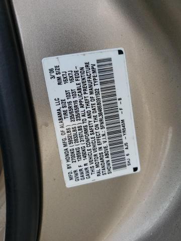 5FNRL38486B091522 - 2006 HONDA ODYSSEY EX GOLD photo 13