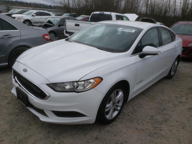 3FA6P0LU7JR188172 - 2018 FORD FUSION SE HYBRID WHITE photo 1