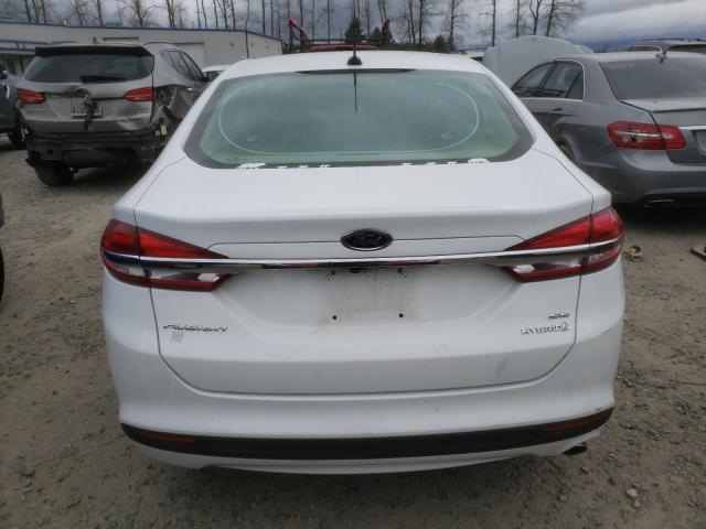 3FA6P0LU7JR188172 - 2018 FORD FUSION SE HYBRID WHITE photo 6