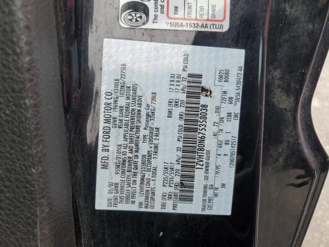 1ZVHT80N675358038 - 2007 FORD MUSTANG BLACK photo 12