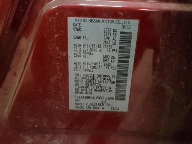 5N1AR2MM4DC607599 - 2013 NISSAN PATHFINDER S RED photo 13