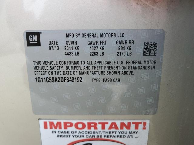 1G11C5SA2DF343192 - 2013 CHEVROLET MALIBU 1LT BEIGE photo 12