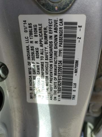 19XFB2F87EE209134 - 2014 HONDA CIVIC EX SILVER photo 12