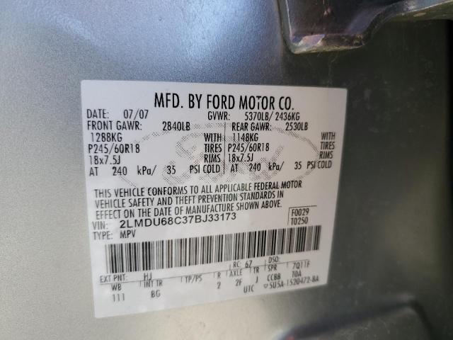 2LMDU68C37BJ33173 - 2007 LINCOLN MKX GRAY photo 13