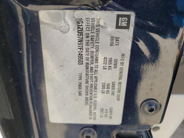 1G1ZU57N97F149503 - 2007 CHEVROLET MALIBU LTZ ლურჯი ფოტო 12