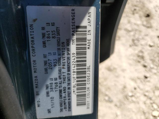 JM1BL1UF1B1422439 - 2011 MAZDA 3 I BLUE photo 12