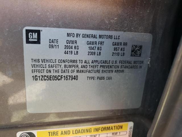 1G1ZC5E05CF167940 - 2012 CHEVROLET MALIBU 1LT TAN photo 12