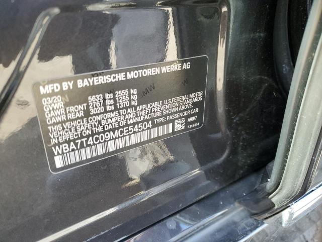 WBA7T4C09MCE54504 - 2021 BMW 740 XI GRAY photo 12