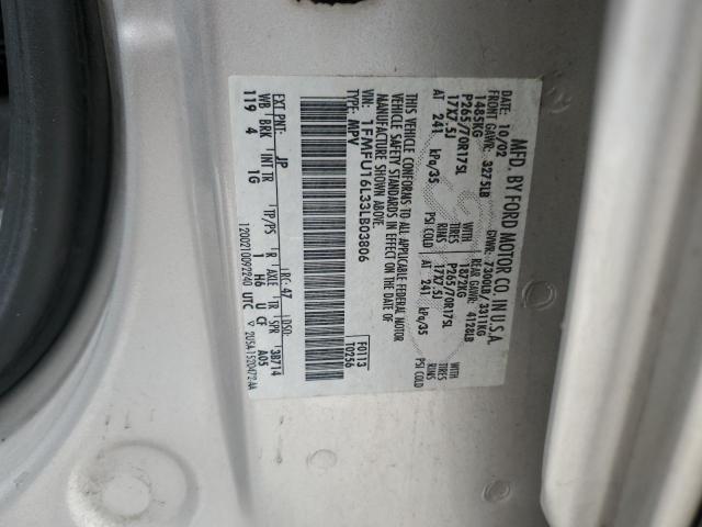 1FMFU16L33LB03806 - 2003 FORD EXPEDITION XLT SILVER photo 13