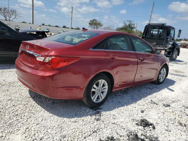 5NPEB4AC1DH605296 - 2013 HYUNDAI SONATA GLS RED photo 3