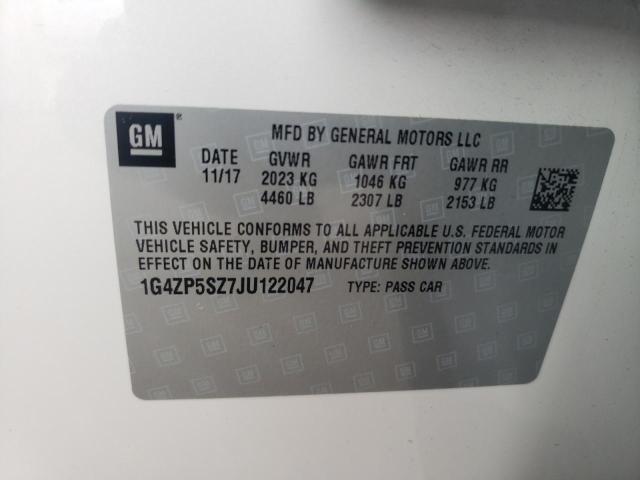 1G4ZP5SZ7JU122047 - 2018 BUICK LACROSSE ESSENCE თეთრი ფოტო 12