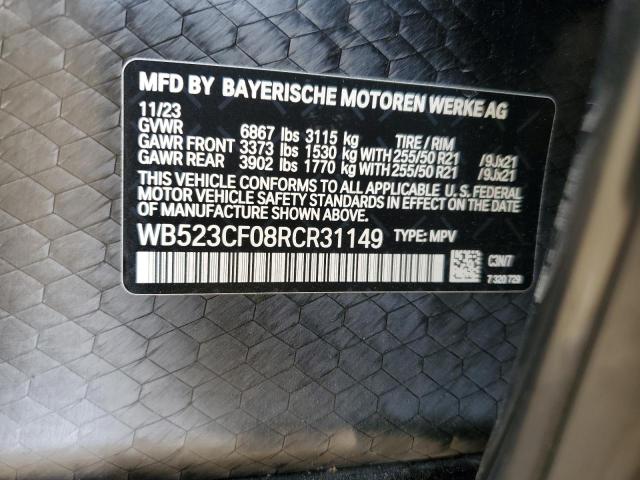 WB523CF08RCR31149 - 2024 BMW IX XDRIVE50 BLUE photo 12