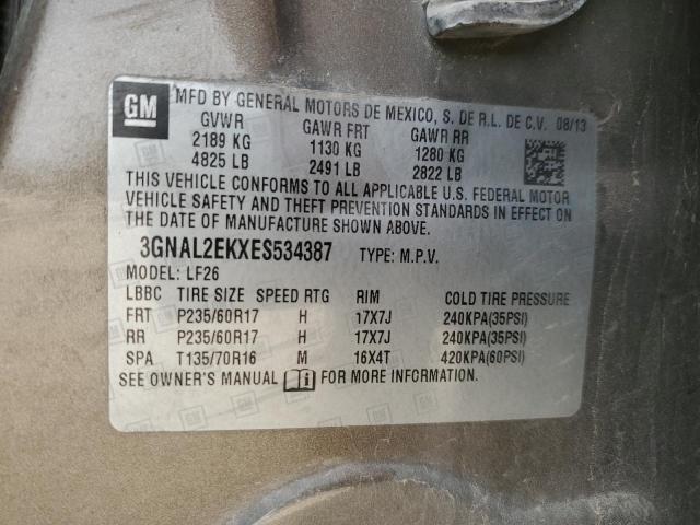 3GNAL2EKXES534387 - 2014 CHEVROLET CAPTIVA LS 灰色 照片 14