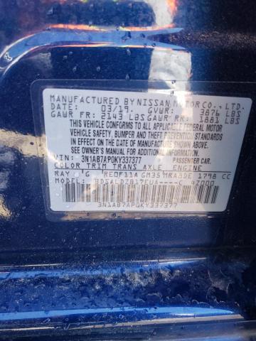 3N1AB7AP0KY337377 - 2019 NISSAN SENTRA S BLUE photo 13