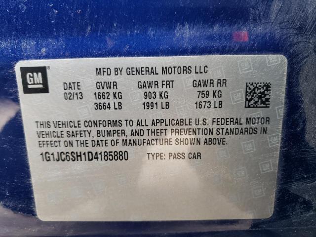 1G1JC6SH1D4185880 - 2013 CHEVROLET SONIC LT BLUE photo 12