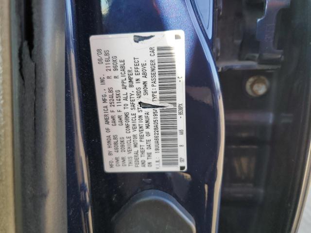 19UUA66228A051954 - 2008 ACURA TL BLUE photo 12