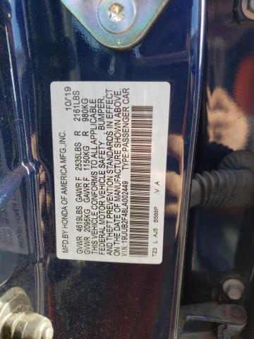 19UUB2F48LA002449 - 2020 ACURA TLX TECHNOLOGY 蓝色 照片 13