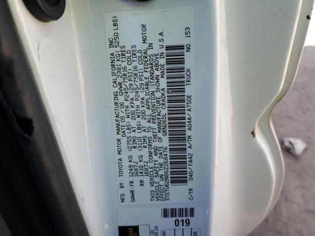 5TETU62N86Z268476 - 2006 TOYOTA TACOMA PRERUNNER ACCESS CAB WHITE photo 12