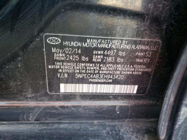 5NPEC4AB3EH943420 - 2014 HYUNDAI SONATA SE BLACK photo 13