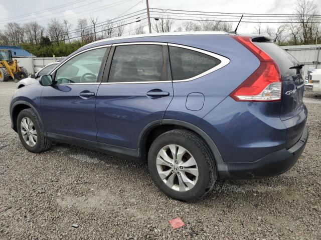 2HKRM4H71EH634304 - 2014 HONDA CR-V EXL BLUE photo 2