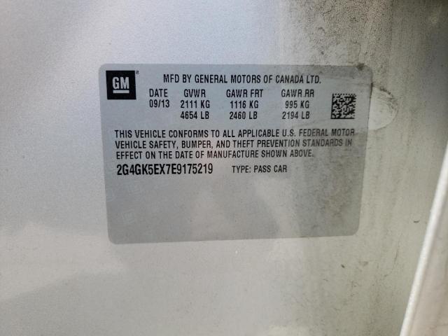 2G4GK5EX7E9175219 - 2014 BUICK REGAL 银色 照片 13