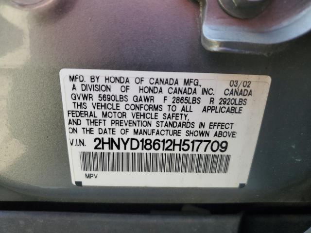 2HNYD18612H517709 - 2002 ACURA MDX TOURING SILVER photo 13