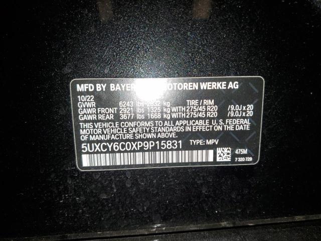 5UXCY6C0XP9P15831 - 2023 BMW X6 XDRIVE40I BLACK photo 14