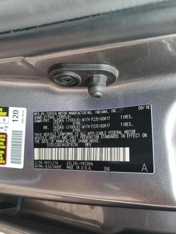 5TDYZ3DC4KS978256 - 2019 TOYOTA SIENNA XLE GRAY photo 13