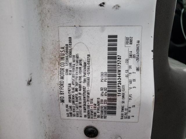 1FAFP36344W175787 - 2004 FORD FOCUS SE WHITE photo 13