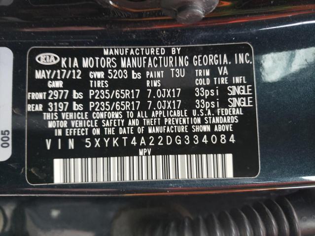 5XYKT4A22DG334084 - 2013 KIA SORENTO LX BLACK photo 13