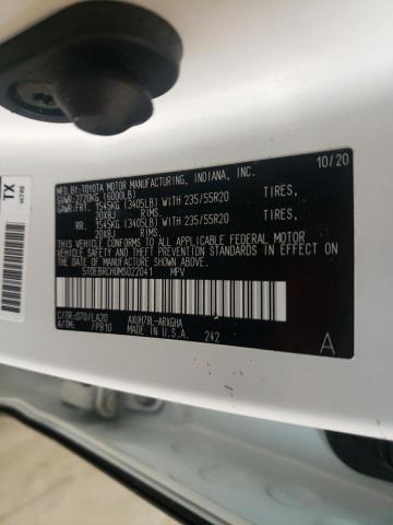 5TDEBRCH0MS022041 - 2021 TOYOTA HIGHLANDER HYBRID PLATINUM WHITE photo 13