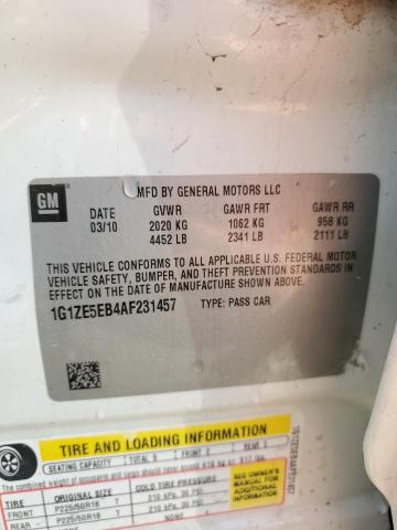 1G1ZE5EB4AF231457 - 2010 CHEVROLET MALIBU LTZ თეთრი ფოტო 13