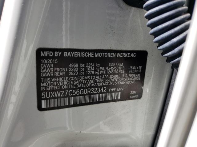 5UXWZ7C56G0R32342 - 2016 BMW X3 SDRIVE28I WHITE photo 12