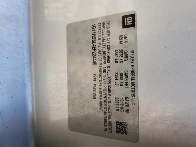 1G11H5SL4EF224449 - 2014 CHEVROLET MALIBU LTZ ვერცხლისფერი ფოტო 12